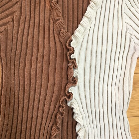 EUC Find Me Now Colorblock Ruffled Cardigan - Picture 2 of 5